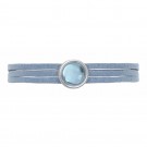 Ljusblått mocka armband med ljusblå sten. Dansk Smykkekunst
