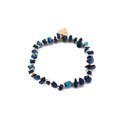 Elastiskt Armband Blå Stenar - Gemini Smycken
