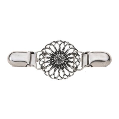 Silverfärgad Sjalklämma Stor Blomma