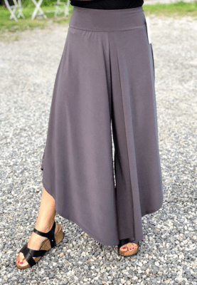 Grå Vadlång Byxkjol Plus size