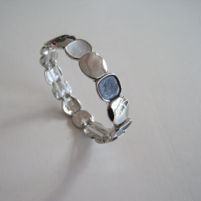 Elastiskt Armband Grått Silver