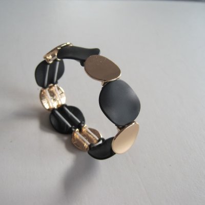 Elastiskt Armband Svart Guld