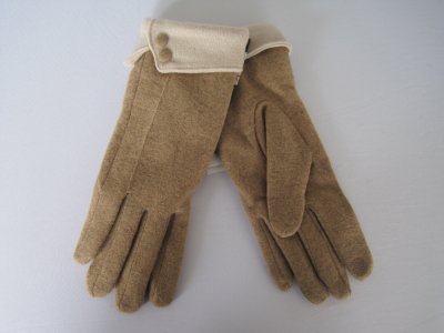 Elsa Stickade Beige Handskar Fingervantar