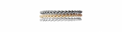 Smala Ringar 3i1 Guld/Hematit/Silver Dansk Smykkekunst.