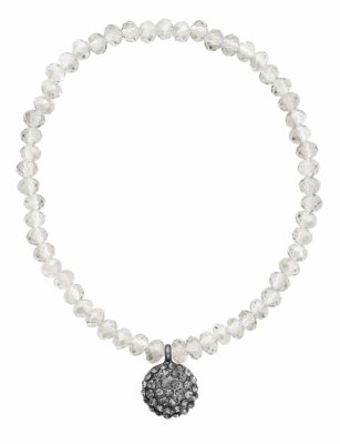Elastiskt Armband Med Cremefärgade Glaspärlor Molly Dansk Smykkekunst
