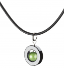 Halsband Hematit Med Grön Pärla Selma Magnani Smyckesdesign