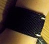 Svart Läderarmband med gulddetalj Dansk Smykkekunst
