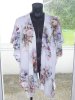 Vit Blommig Kort Kimono Viskos