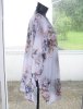 Vit Blommig Kort Kimono Viskos