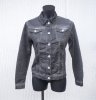 Svart Jeansjacka Crash Washed black