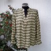 Olivgrön Beige Mönstrad Blus Lång Ärm