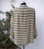 Olivgrön Beige Mönstrad Blus Lång Ärm
