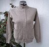 Sandbeige Stickad Kofta Jacka