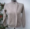 Sandbeige Stickad Kofta Jacka