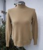 Kamelbeige Finstickad Tröja Med Polokrage Turtleneck