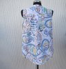  Mönstrad Ärmlös Blus Pastellfärger Linnemix. Made in Italy