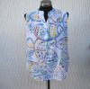  Mönstrad Ärmlös Blus Pastellfärger Linnemix. Made in Italy