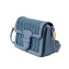 Jeansblå liten axelremsväska clutch