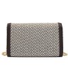 Brun liten mönstrad kuvertväska clutch med axelrem kedja