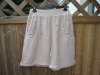 Beige Knälånga Lätta Linneshorts. Made in Italy