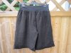 Svarta Knälånga Lätta Linneshorts