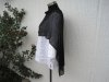 Svart Tunn Glest Stickad Poncho Sjal
