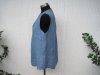 Jeansblå Ärmlös Linneblus. Made in Italy