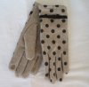 Ashley Stickade Handskar Beige Svart Prickig