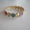 Elastiskt Armband Pastellfärger Och Guld