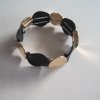 Elastiskt Armband Svart Guld