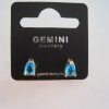 Örhängen Med Slipad Blå Kristall - Gemini Smycken