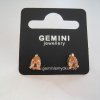 Örhängen Med Slipad Guldbeige Kristall - Gemini Smycken