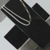 Dubbelt Pärlmix Halsband Guldpläterat