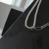 Dubbelt Pärlmix Halsband Silverpläterat