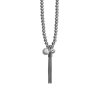 Elastiskt Långt Halsband/armband Grå Glaspärlor Thira Rhodium