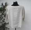 Beige Linneblus Halvlång Ärm Puro Lino