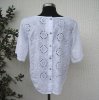 Vit Brodyrblus Kort Ärm Made in Italy