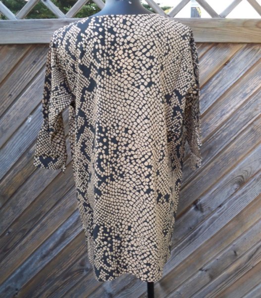 Beige/svart Reptilmönstrad Tunika