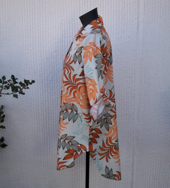 Mönstrad Tunika Beige Mandarin Turkos