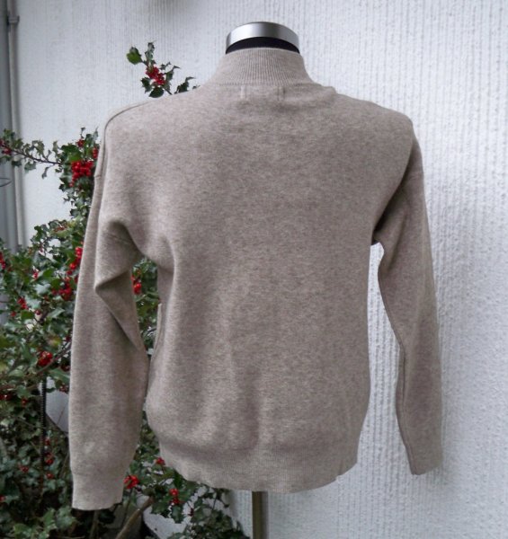 Sandbeige Stickad Kofta Jacka