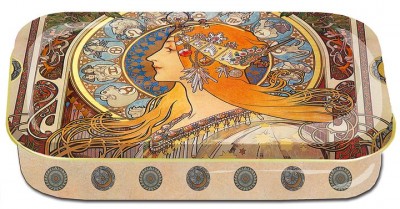 Art-box. Avlång metallask. Art Nouveau - Zodiak