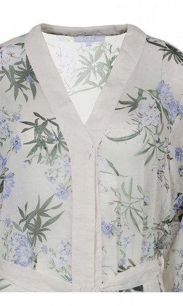 Cremefärgad Mönstrad Kimono