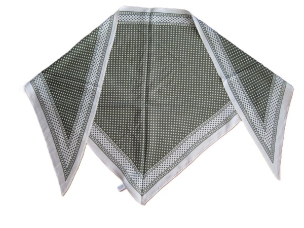 Prickig Trekantig Scarf Grön Vit