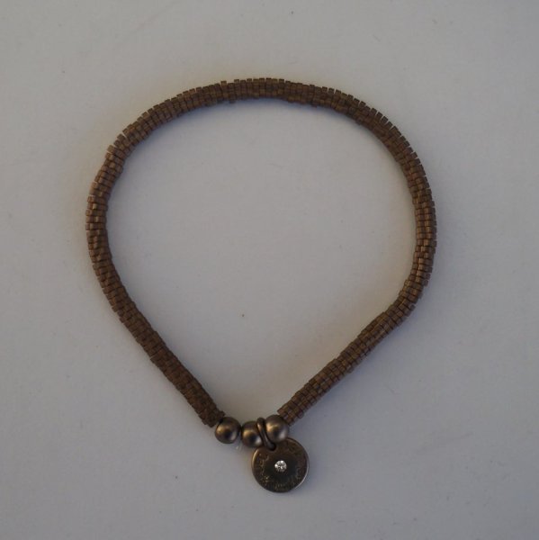Elastiskt Armband Taylor Coffee Gold Dans Smykkekunst