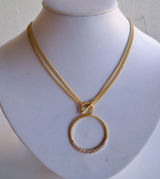 Guldpläterat Halsband CIRCLE. Dansk Smykkekunst