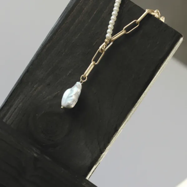 Halsband Pärlmix Guldpläterat