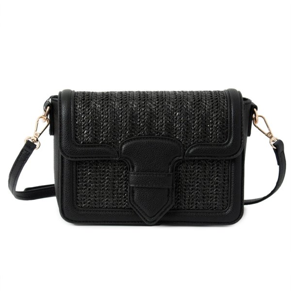 Svart liten axelremsväska clutch