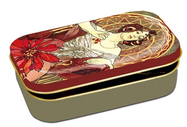 Art-box. Avlång metallask. Art Nouveau - Jacqueline