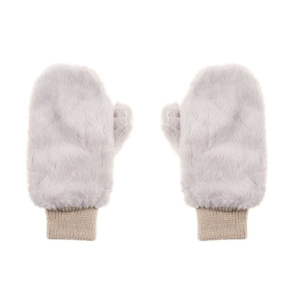 Ljusbeige Tumvantar Med Fuskpäls