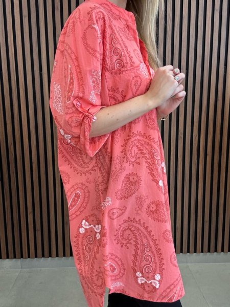 Gemini - Disa Peach Lång Blus Paisley
